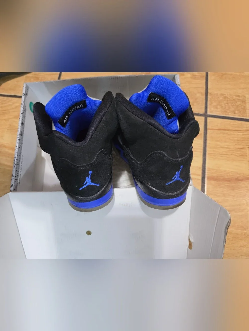Jordan Big Kids Black & Blue Basketball Sneakers 7y